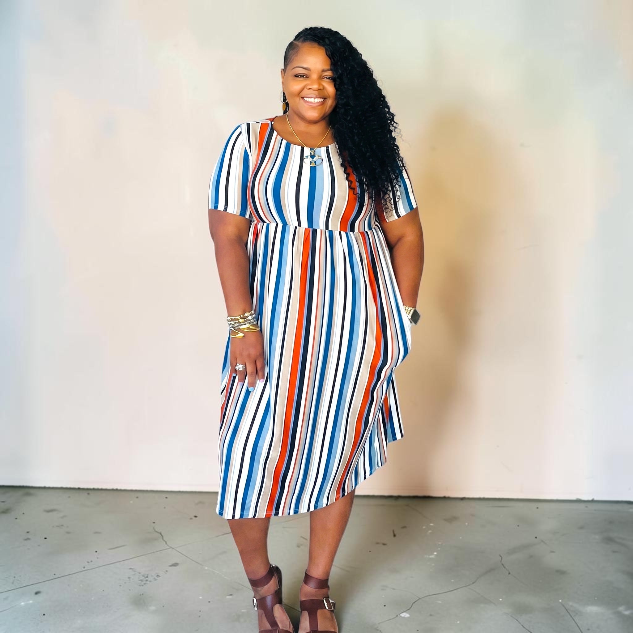 The Whitney Stripe Baby Doll Dress