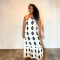 Womens One-Shoulder Cream Cami Maxi Dress