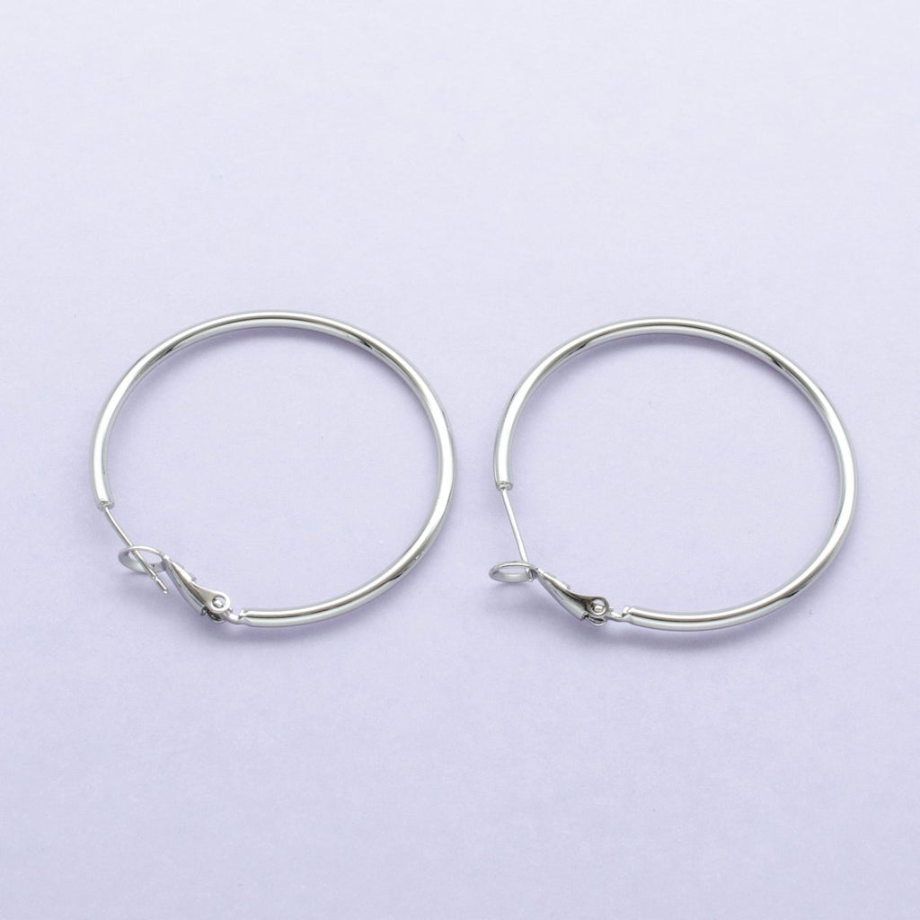 14K / 24K Gold Filled 20mm, 25mm, 30mm, 35mm, 40mm, 45mm, 50mm, 55mm, 60mm, 65mm, 70mm Minimalist Hinge Lock Hoop Earrings